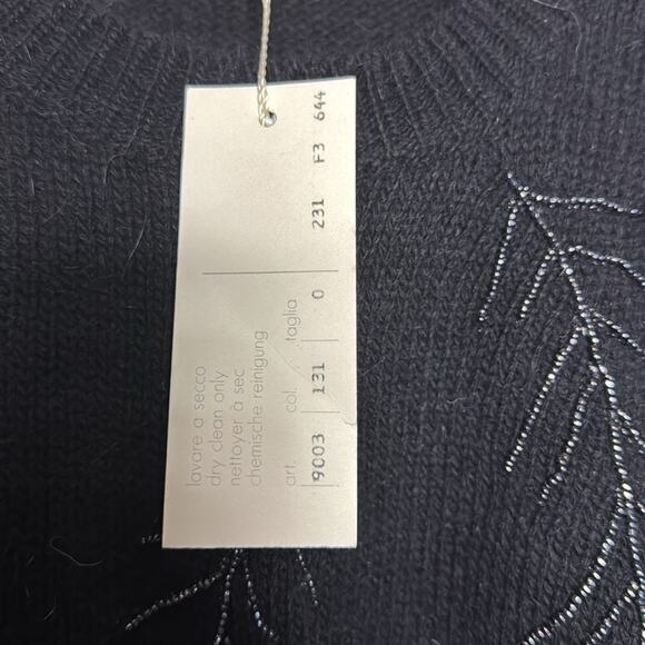 NWT Vintage international tricot Les Copains Black Beaded Embellishments Sweater - Picture 8 of 8
